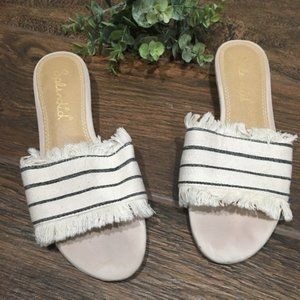 Splendid Striped Frayed Canvas Sandals